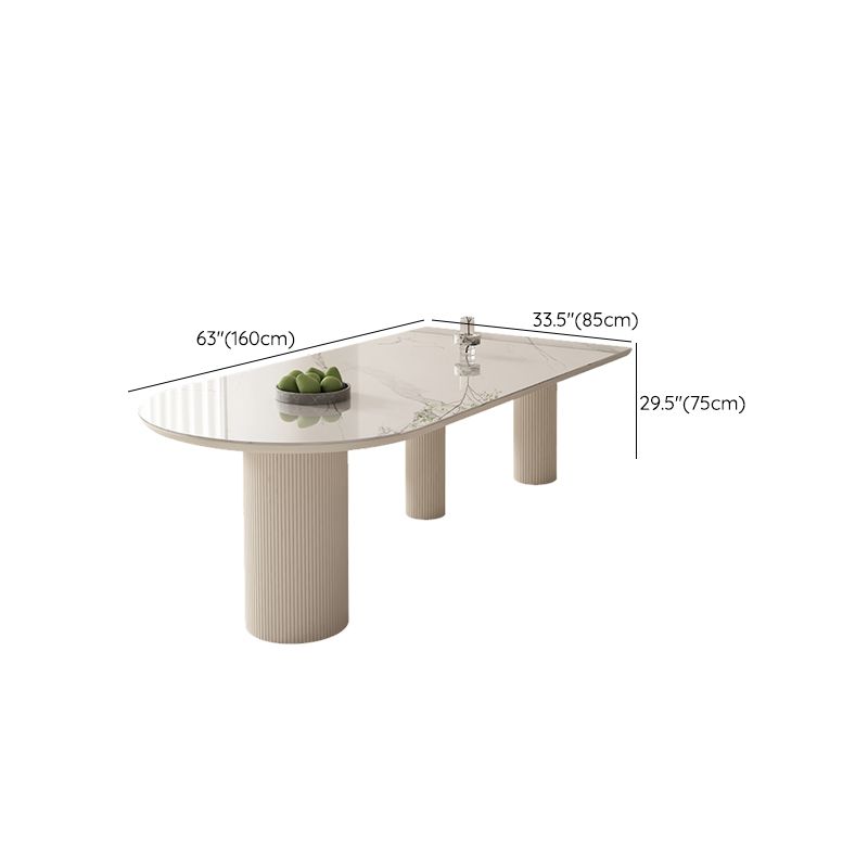 Sintered Stone Top Table White Dining Table for Kitchen Dining Room