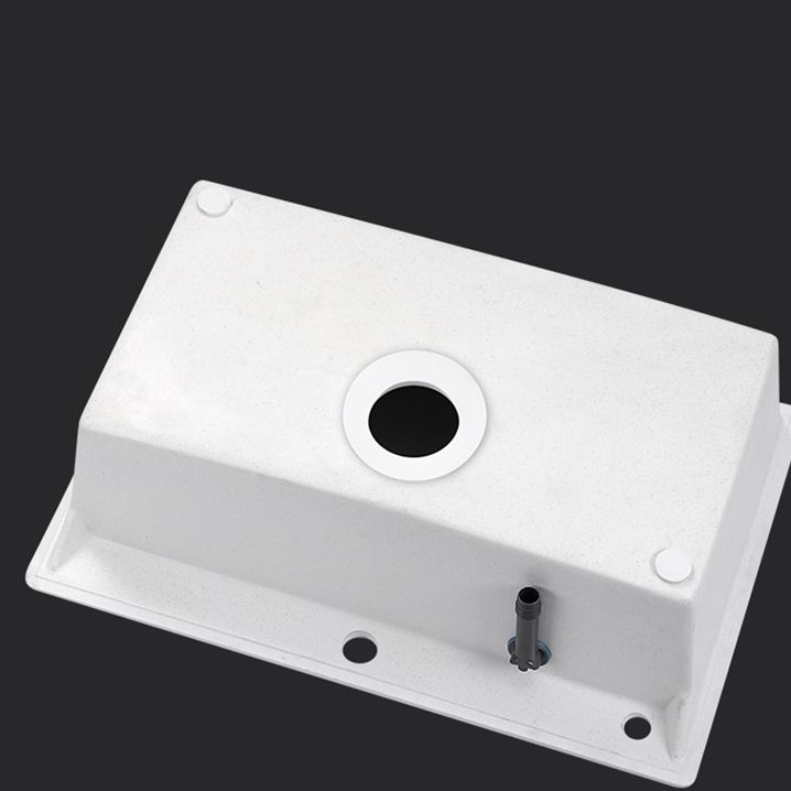 Modern Style Kitchen Sink Overflow Hole Design Drop-In Quartz Kitchen Sink in White