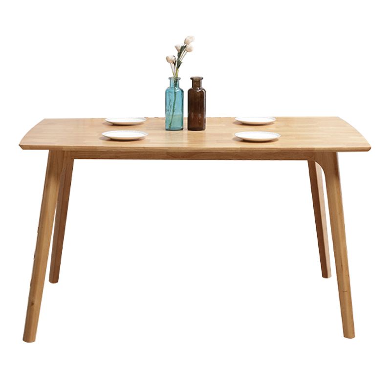 Rectangle 4 jambes Table moderne Couleur de bois clair Tableau fixe de bois massif