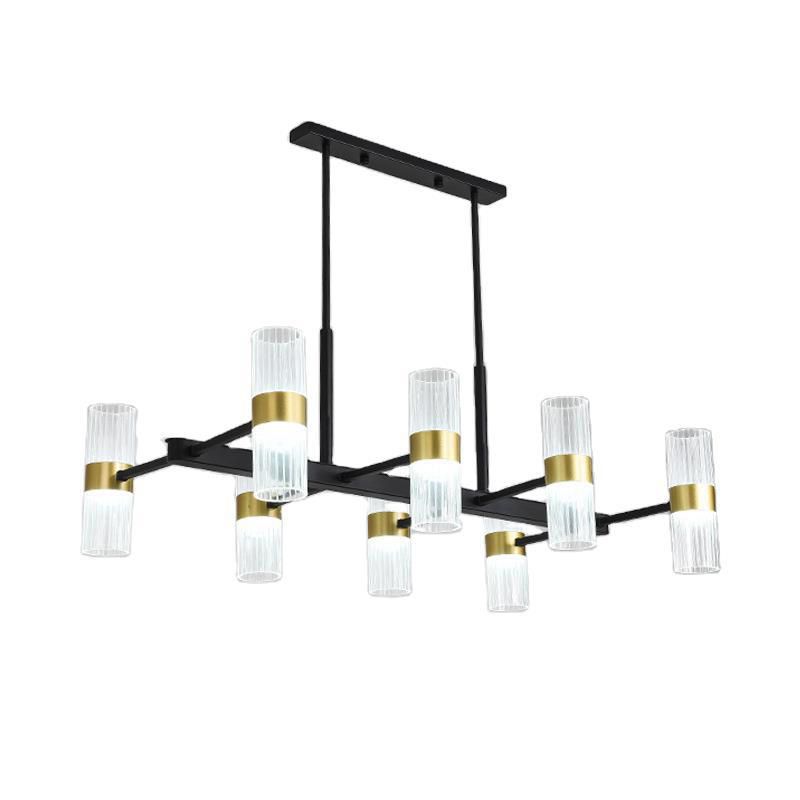 Metal Cylinder Island Pendant Modern Multiple-Light Island Lighting in Kitchen