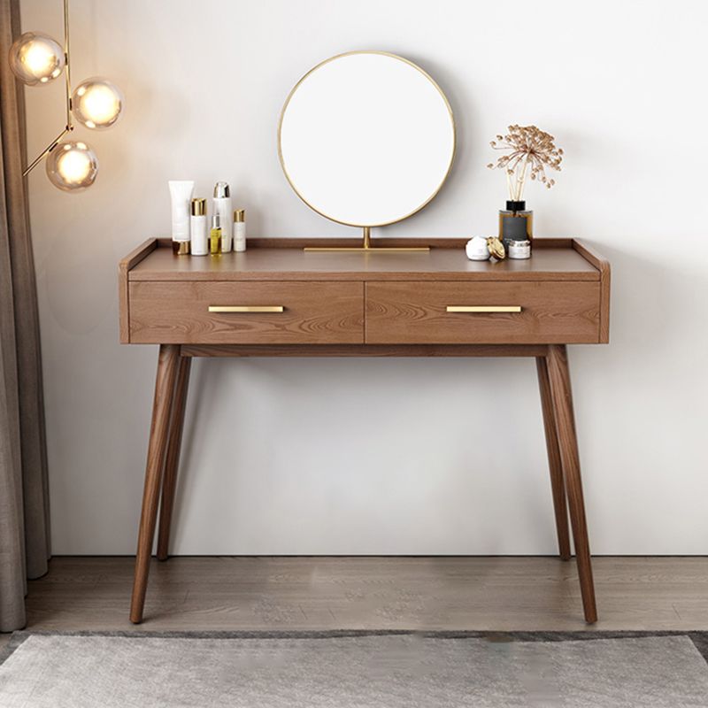 Traditional Wooden Makeup Vanity Set With Drawer for Bedroom