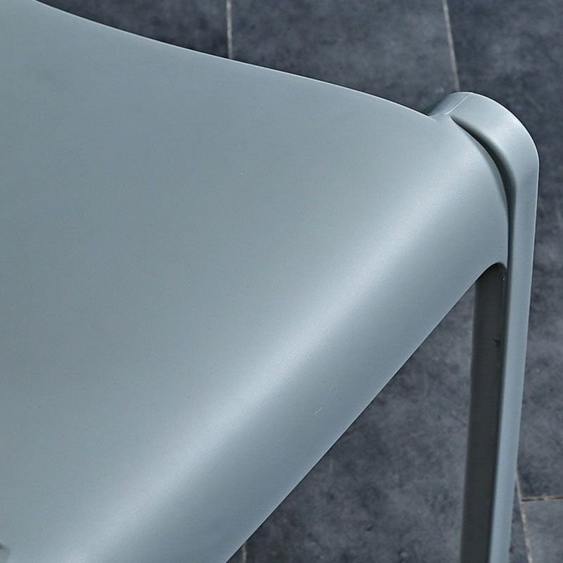 Plastic Scandinavian Kitchen Dining Room Side Chair Solid Back Chair