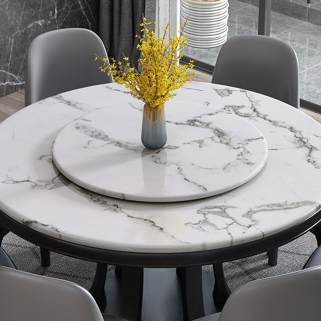 Mesa redonda del sitio de comedor sencille muebles de mármol con base de pedestal