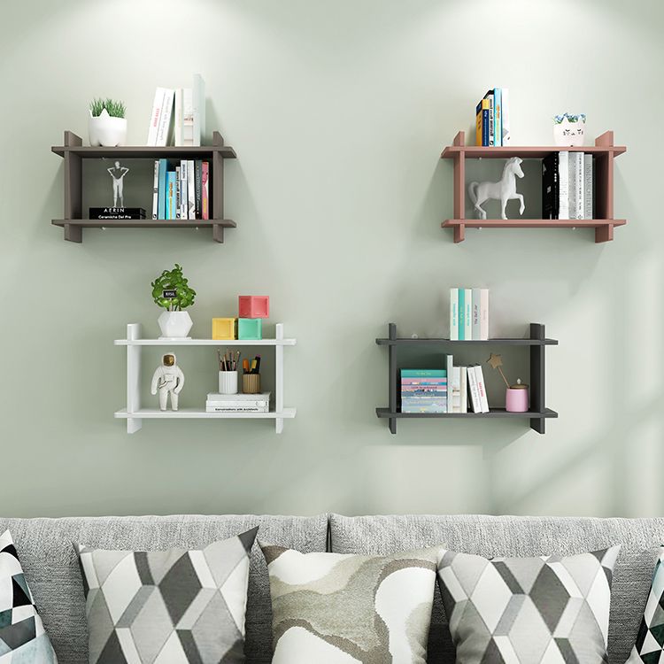 Closed Back Bookshelf Contemporary Style Wall Mounted Bookcase for Study Room and Office