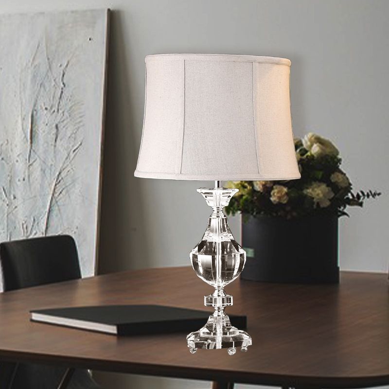 Lampada da comodino Curvy Lampada da lettura moderna in cristallo smussato con 1 lampadina grigia, larghezza 23"/27".