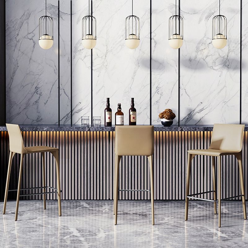 Faux Leather Upholstered Dining Stools Low Back Dining Stools