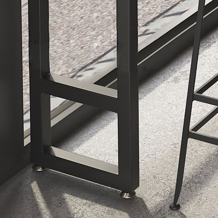 Solid Wood Bar Table Set 1/7 Pcs Industrial Metal Frame Bar Table and Stools