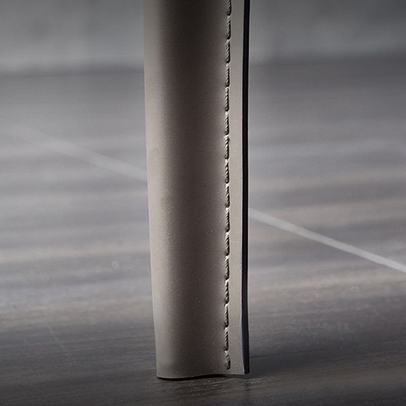 Contemporary Leather Dining Chairs Armless Side Chairs with Metal Legs for Kitchen