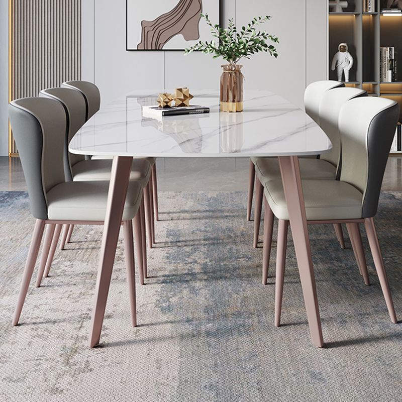 Modern Sintered Stone Top Table Rectangle Table with 4 Legs for Restaurant