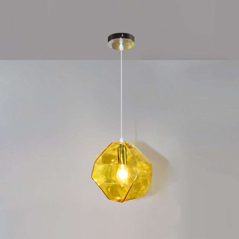 Diamant en verre petit pendentif moderniste suspendu luminaire pour chambre à coucher