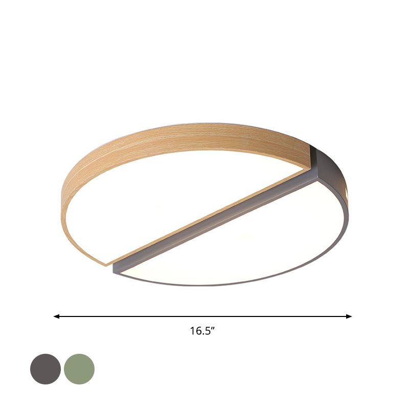 Dual Settore Design Soffitto Fissaggio Nordic Acrylic Green / Grey LED Flush Montato Light in Warm / White Light, 16,5 "/20.5" Wide