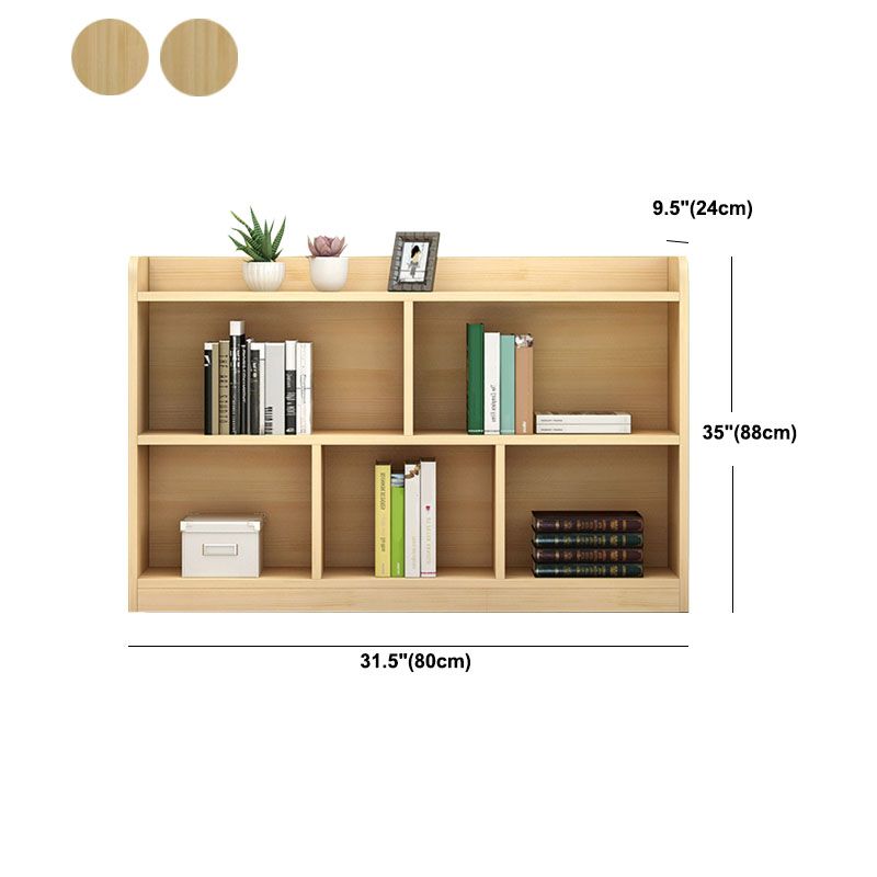 9.4" W Modern Wood Bookcase with Rectangular Shelves Bookshelf for Living Room