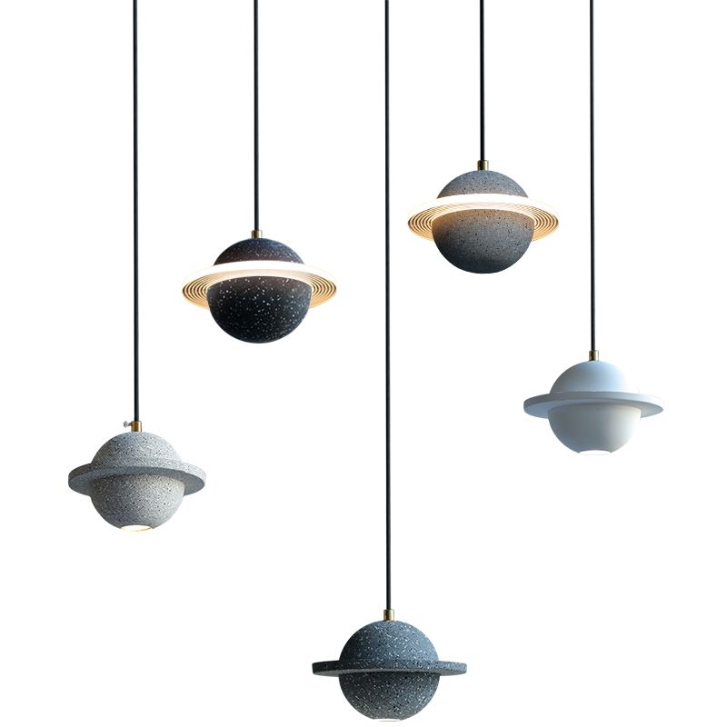 Stone Hanging Light Fixture Modern Style Pendant Lamp with Acrylic Shade for Bedroom