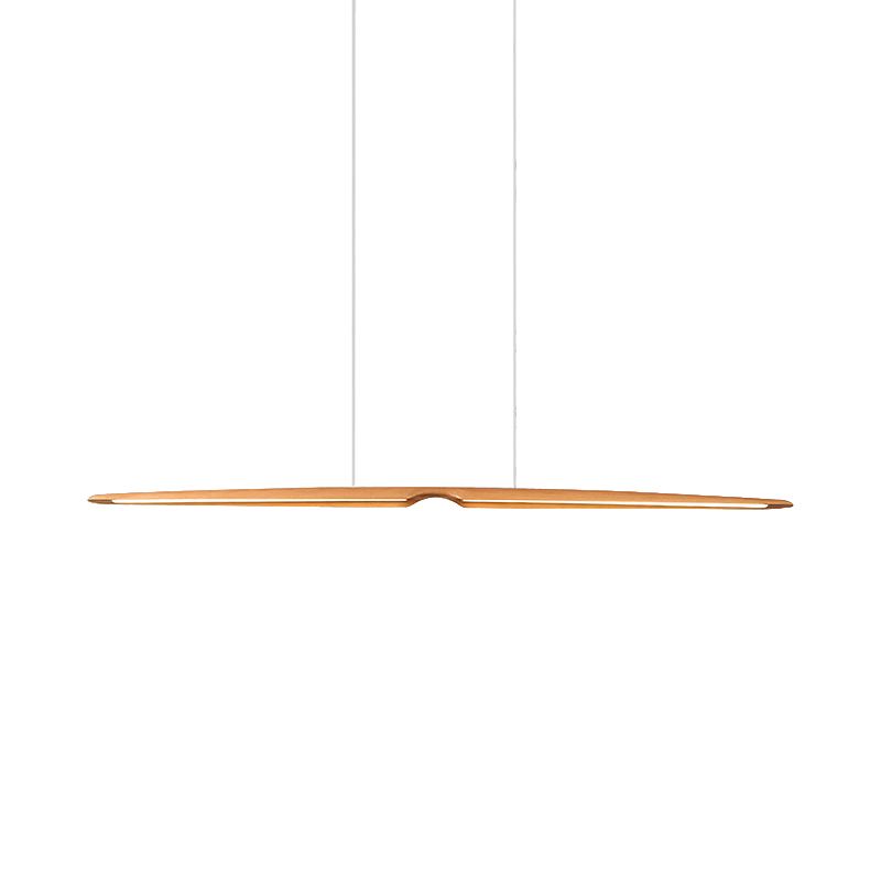 Lineare Anhänger Beleuchtungskörper Holz 2 Leichte zeitgenössische Küchenpendelleuchte