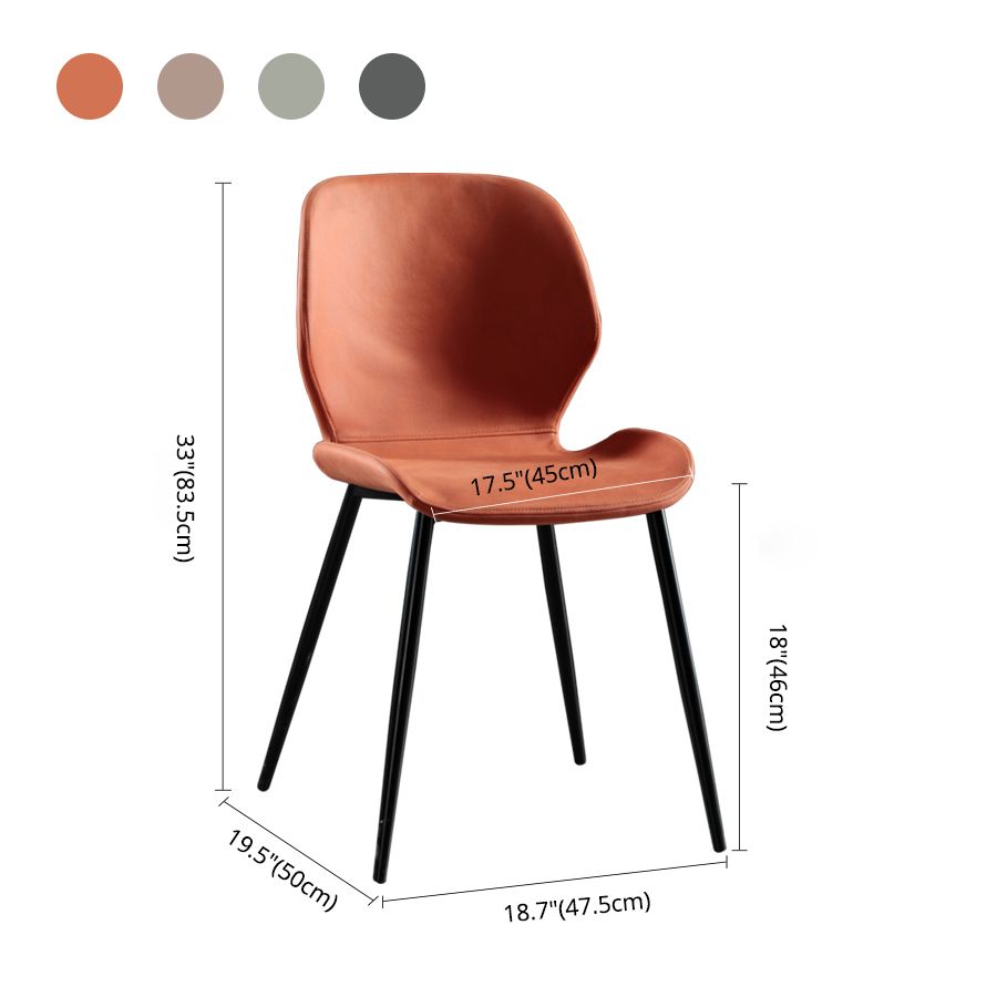 Chaise de salle à manger en tissu de lin de style scandinave Chaises de salle à manger sans accoudoirs à dossier solide (Ensemble de 2)