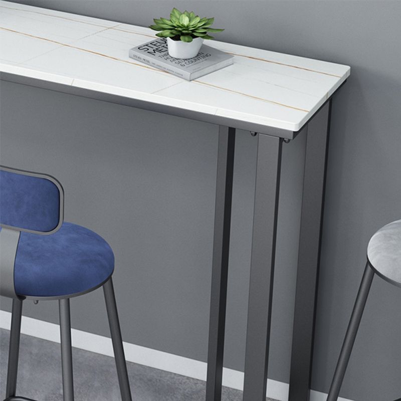 Modern Style Rectangle Bar Table Stone Bar Dining Table with Double Pedestal