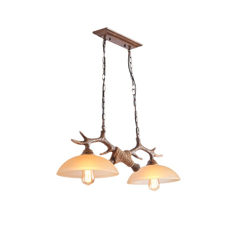 White Bowl Pendant Lighting Fixture Traditional Metal Restaurant Ceiling Pendant Light