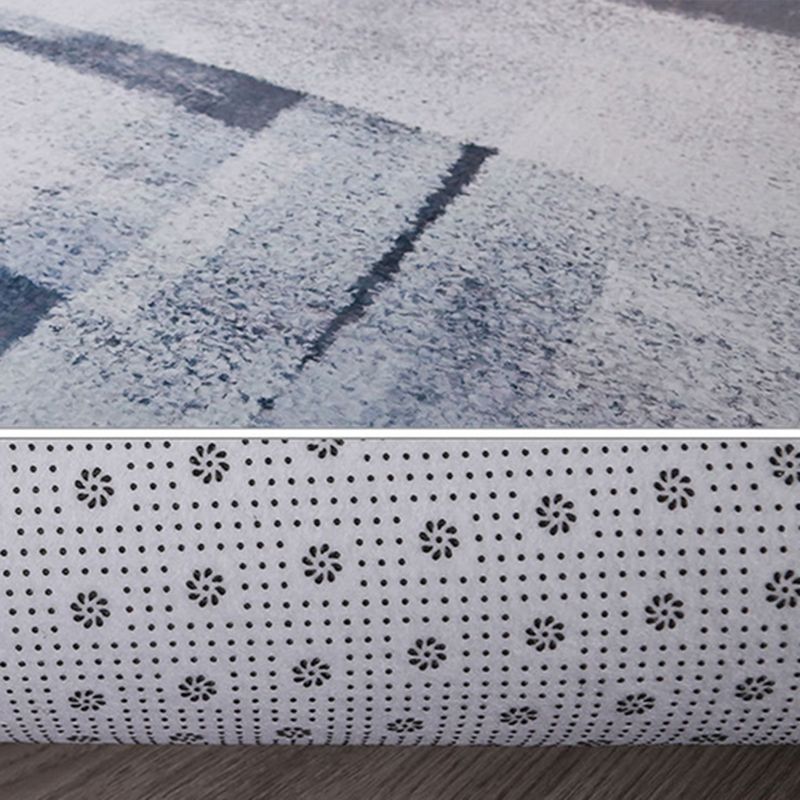 Industrial Style Rug Gray Indoor Rug Polyester Carpet with Non-Slip Backing