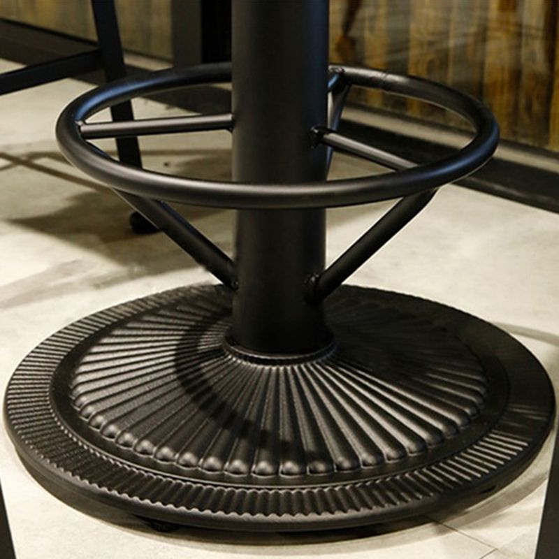 Industrial Style Bar Wine Table Black Bar Dining Table with Storage