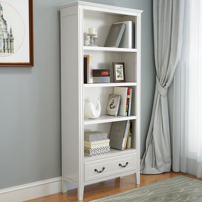 Rectangle Standard Solid Wood Bookcase Nordic Closed Back Bookshelf