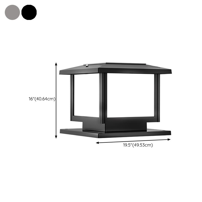 Modern Geometric Pillar Lamp Minimalist LED Solar Lighting Fixture for Garden