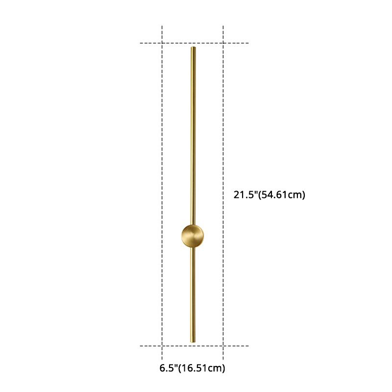 Lámpara minimalista de pared de pared de latón LED de hierro forjado para el pasillo de la sala de estar