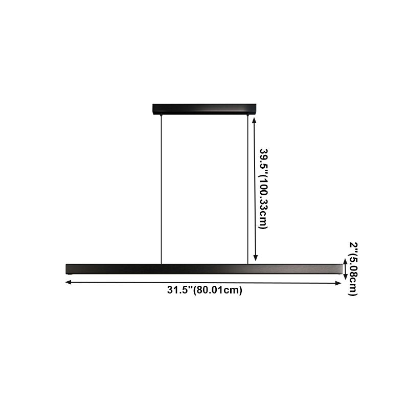 Linear Pendant Lighting Contemporary Metal 1 Light Pendant Light for Kitchen Island
