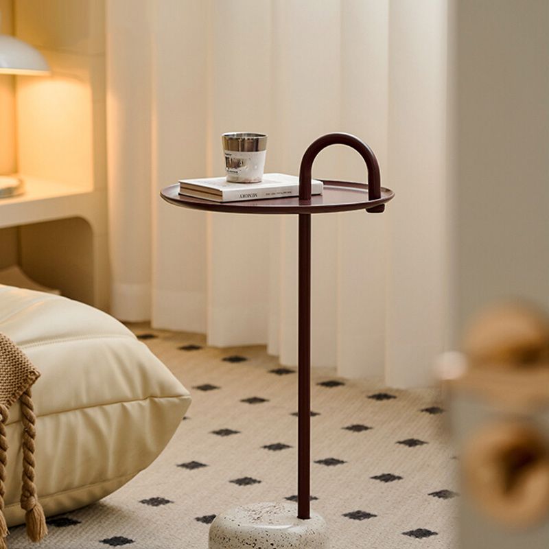 14" Wide Contemporary Corner Table Pedestal Round Accent Side Table