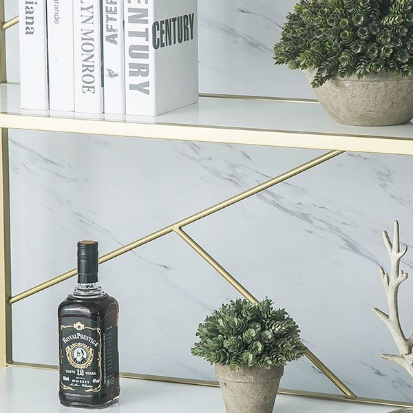 Modern Bookshelf Metal Open Shelf Bookcase with Cabinets for Home Office