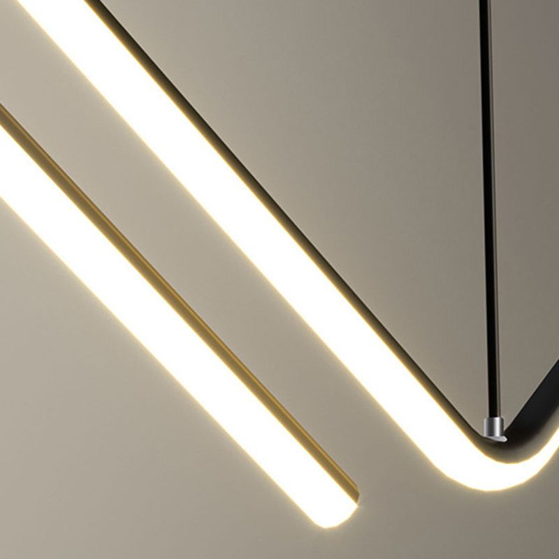 Modern 2-Light Black/Golden Ceiling Light Metal Kitchen Island Lighting for Dining Room