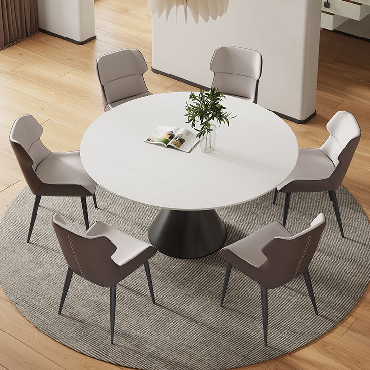 Modern Style 1/4/5/7 Pieces Dining Chairs Set Round Stone Furniture in White