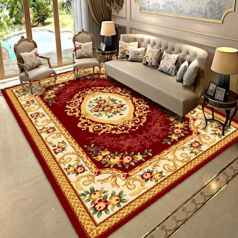 Europese stijl Blue Area Rug Polyester Area Tapijt Stain Resistent Easy Care Tapijt voor thuisdecoratie