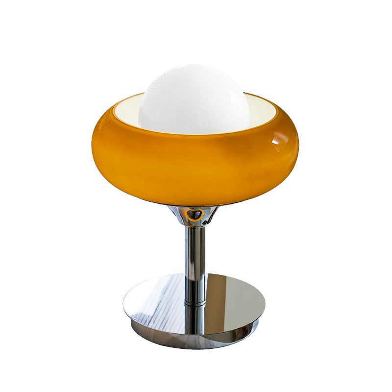 1 lampada da tavolo sfera leggera lampada da comodino in vetro contemporaneo in giallo