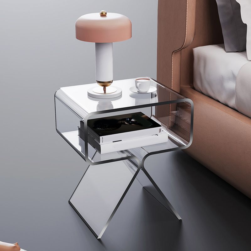 11" Wide Glam Side Table Acrylic Accent Side Table for Bedroom