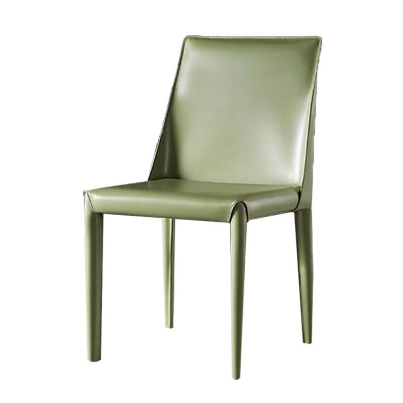 Chaises de salle à manger en cuir de style moderne, chaises latérales à dossier solide sans accoudoirs pour la cuisine