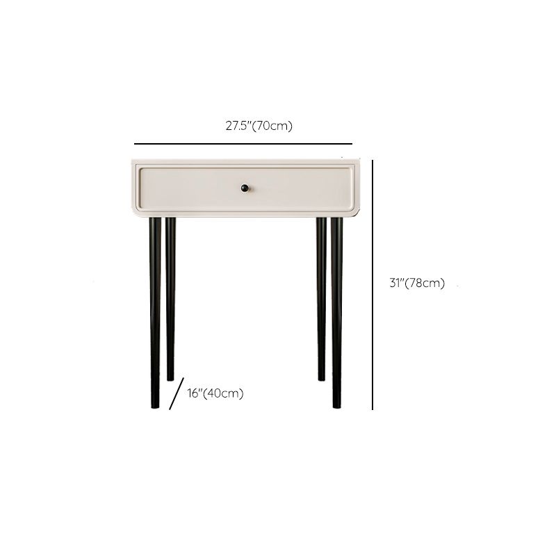 Contemporary White Solid Wood Table Makeup Vanity with Drawers