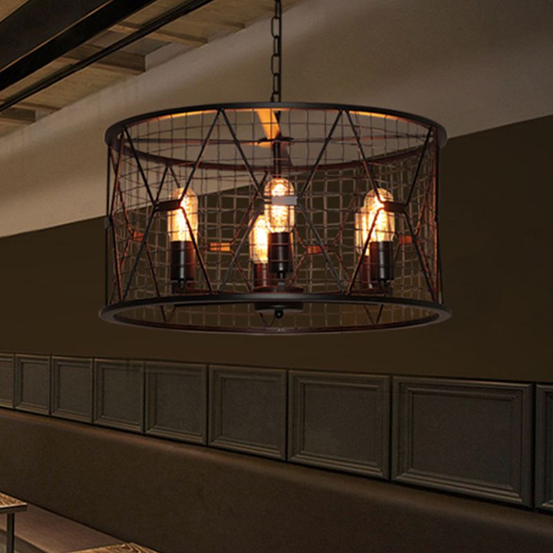 Lustre de tambour en treillis