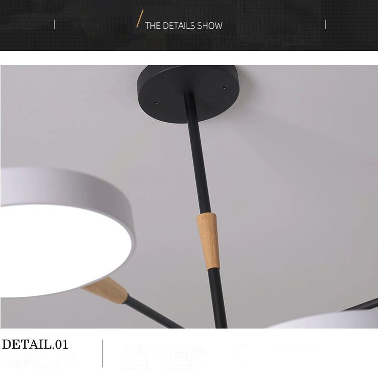 Apparecchiatura di illuminazione a sospensione dei cerchi metallici.