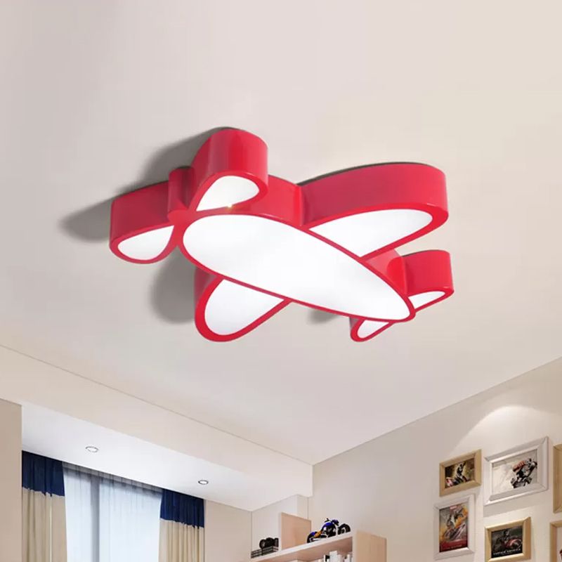 Lampada da soffitto a LED per bambini con paralume in acrilico Lampada da incasso per aereo da battaglia rosso/giallo/blu a luce calda/bianca