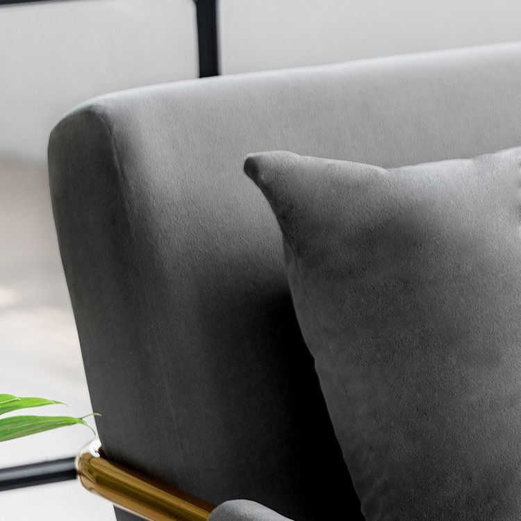 Velvet 3-seater Sofa with Pillow Top Arm for Apartment 28.35" High