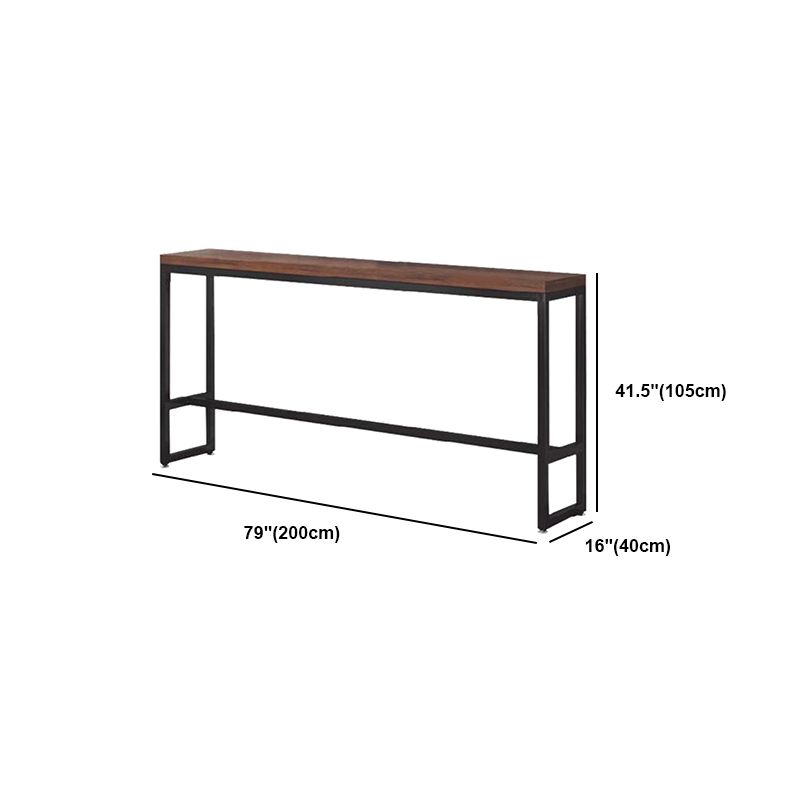 Dark Brown Bar Set with Pine Wood Top 1/2/5/9 Pieces Industrial Rectangle Pub Table Set