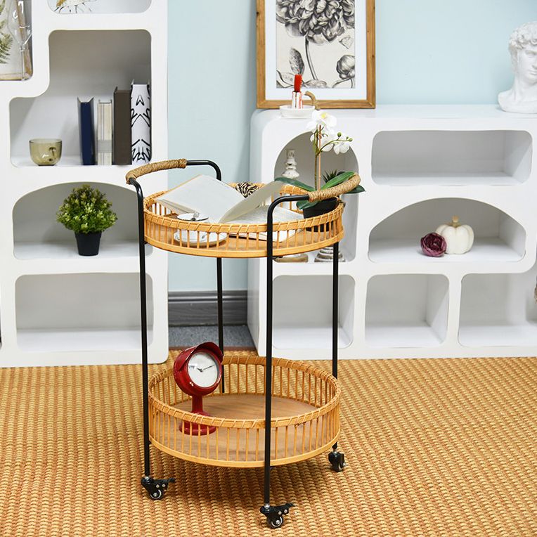 Scandinavian Style Sofa Side Accent Table Natural Round Side End Table