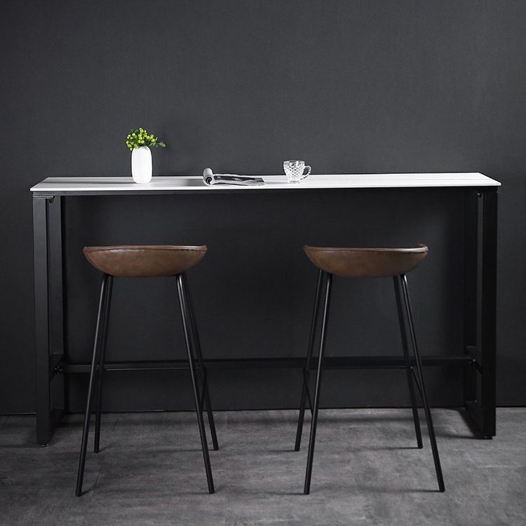 Evento de reposapiés rectángulo moderno y mesa de cóctel Mesa de bar de patio de pizarra negra