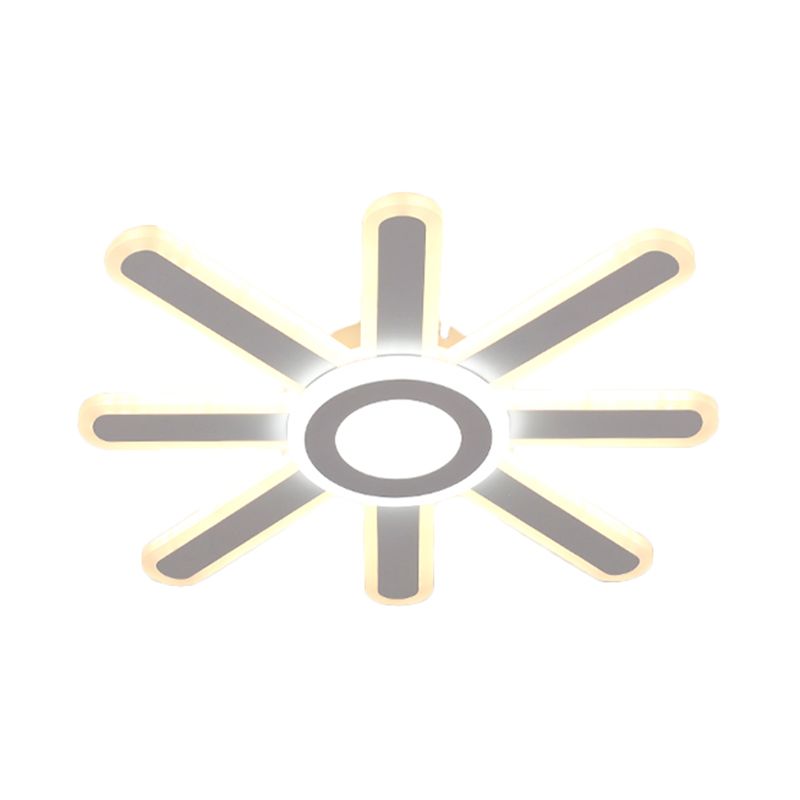 Lumière du soleil acrylique LED encastré minimaliste 19,5 "/ 23,5" large plafonnier blanc, lumière chaude / blanche