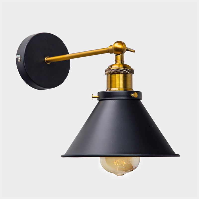 Industrial Metallic Wall Light Fixture with 1 Light for Sitting Room