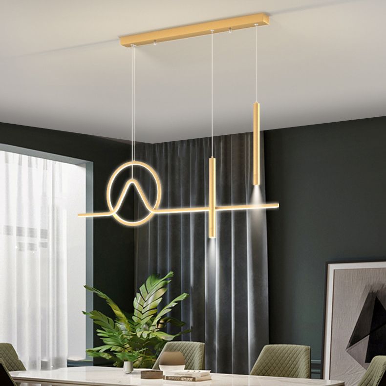 Multiple-Light Geometric Island Pendant Lights Modern Metal Island Pendant Lighting