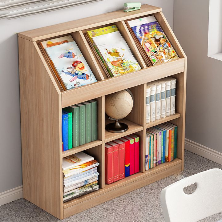 Wooden Bookshelf Modern Home Office Bookcase with Rectangle Shelves