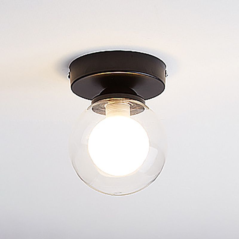 Plafonnier encastré pour allée, plafonnier de style moderne avec abat-jour rond en verre