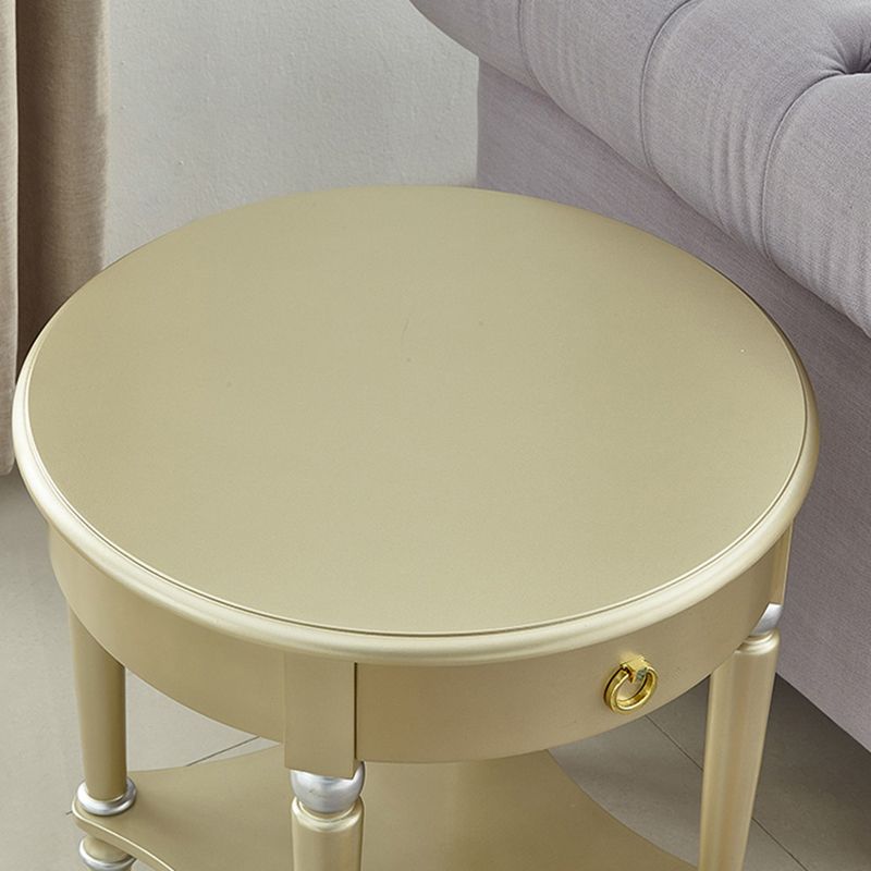 Traditional 24.4" Tall 3 Legs End Table Round End Table with Storage