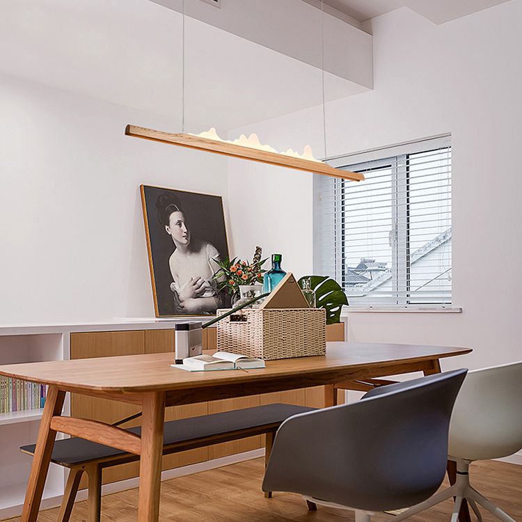 Idées d'éclairage à l'île LED moderne nordique lampe à lustre linéaire pour salle à manger